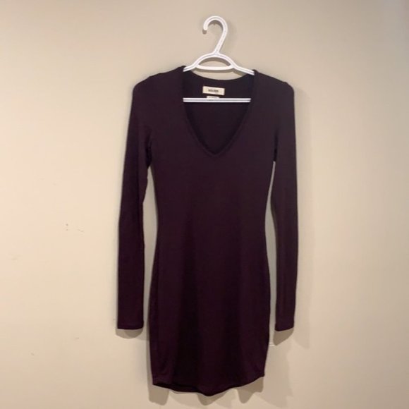 Aritzia TNA Maroon Sweater Dress - Women’s Size Extra Small - Picture 2 of 7